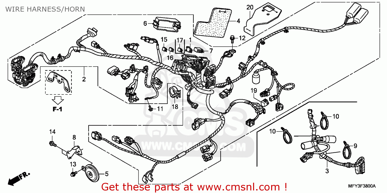 Honda VT1300CRA 2010 (A) AUSTRALIA / ABS WIRE HARNESS/HORN - buy WIRE ...