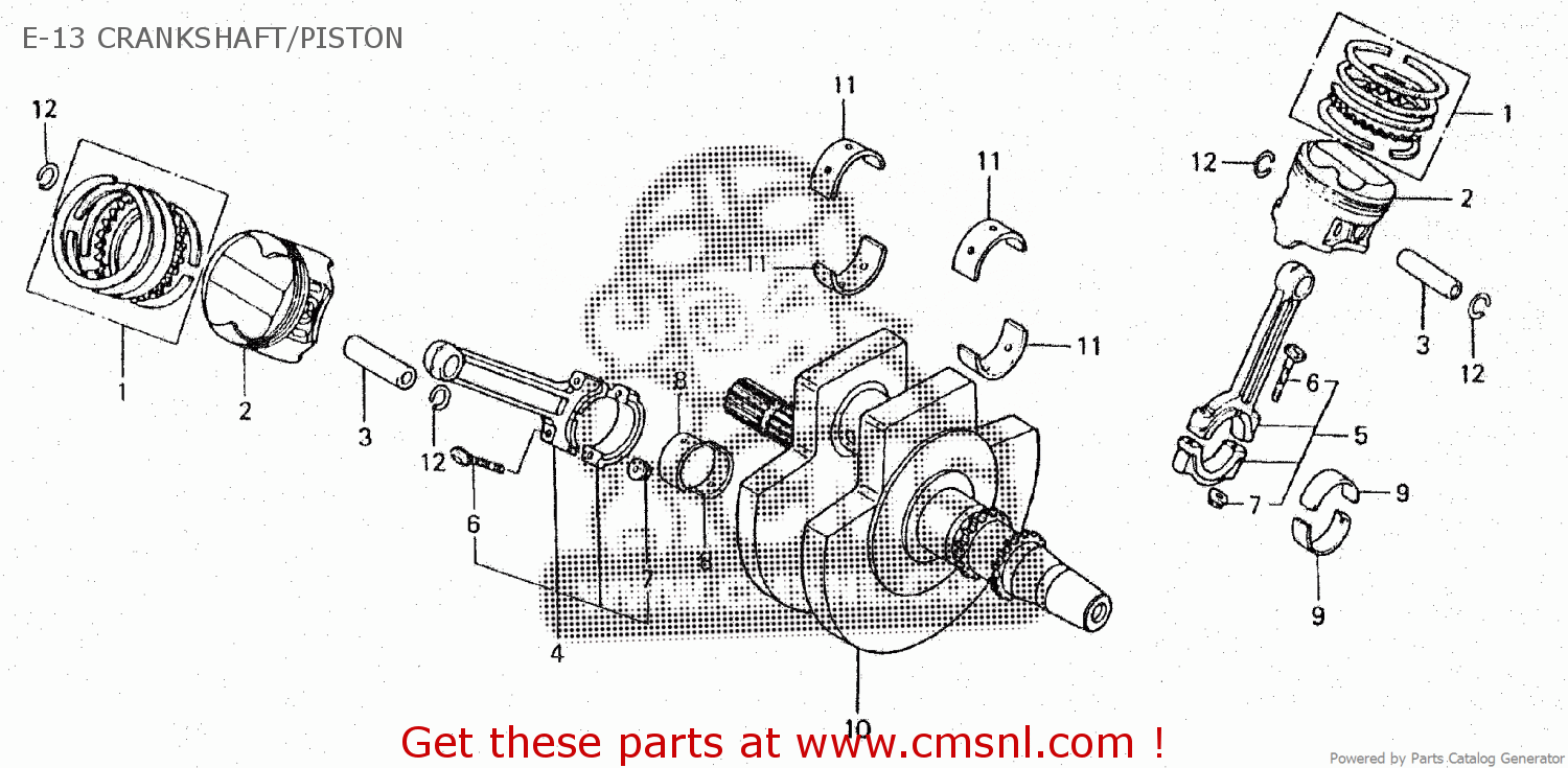 Honda VT250C 1995 (S) E-13 CRANKSHAFT/PISTON - buy E-13 CRANKSHAFT