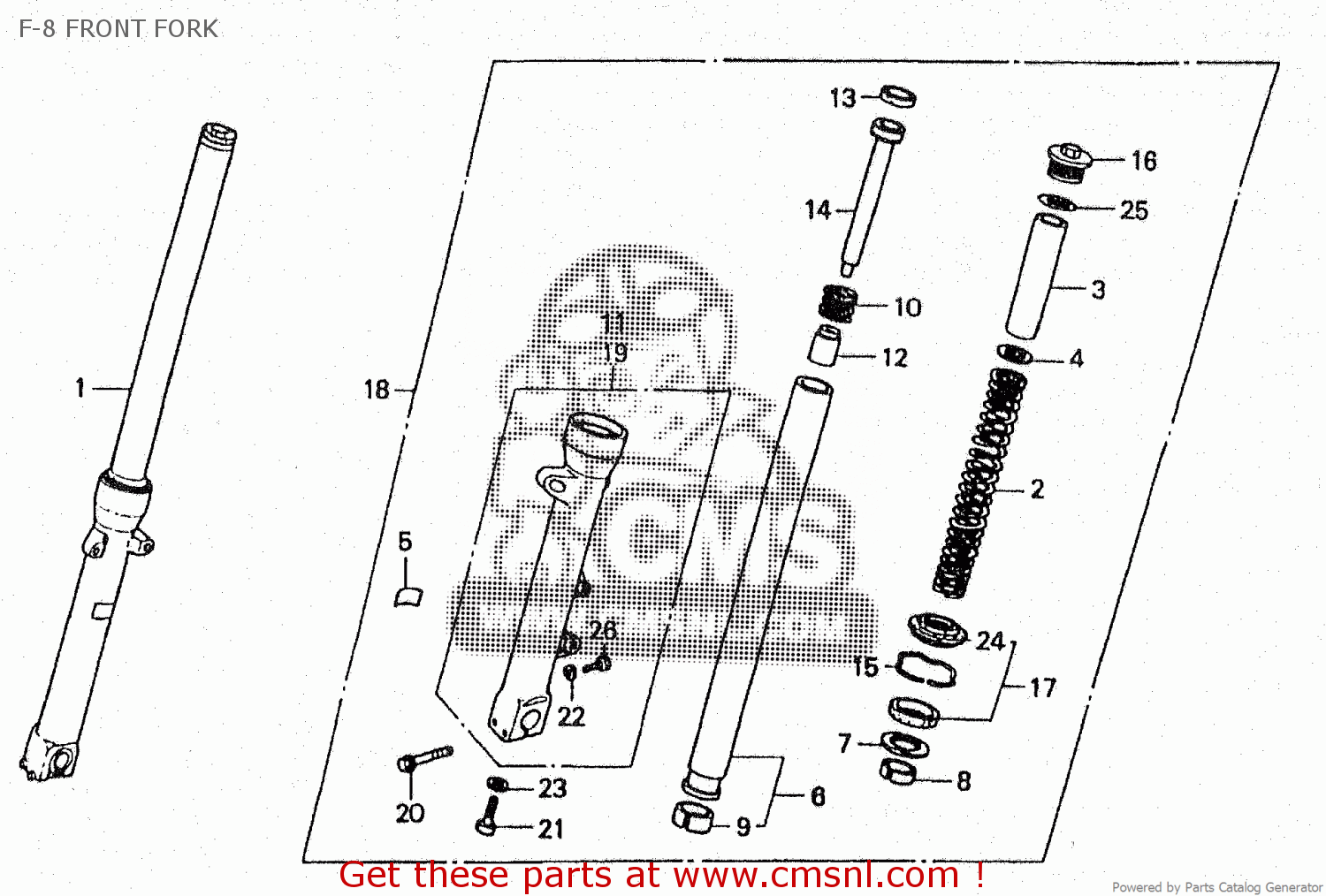 Honda VT250C 1995 (S) F-8 FRONT FORK - buy F-8 FRONT FORK spares online