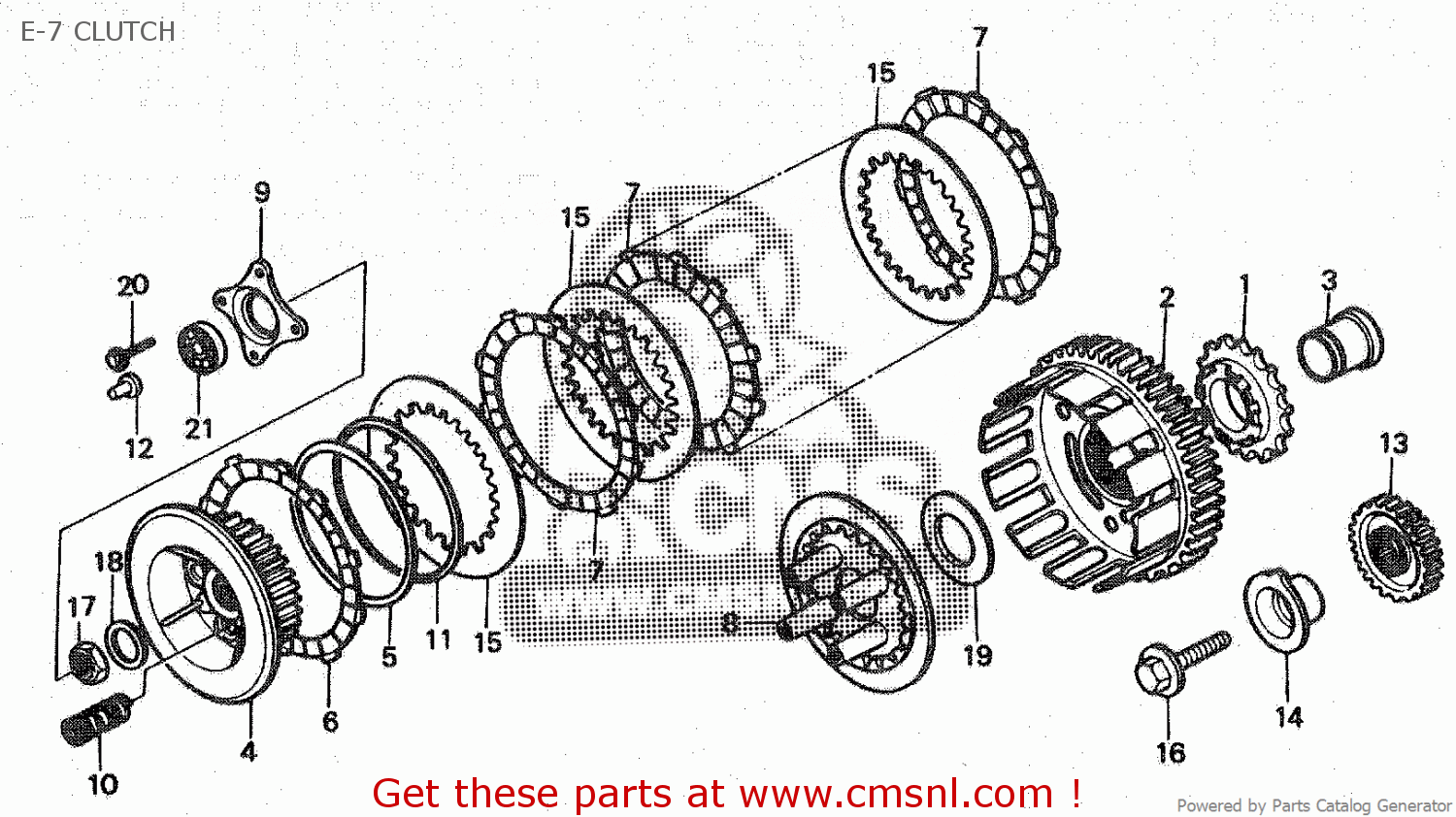 Honda VT500C SHADOW 1983 (D) E-7 CLUTCH - buy E-7 CLUTCH spares online