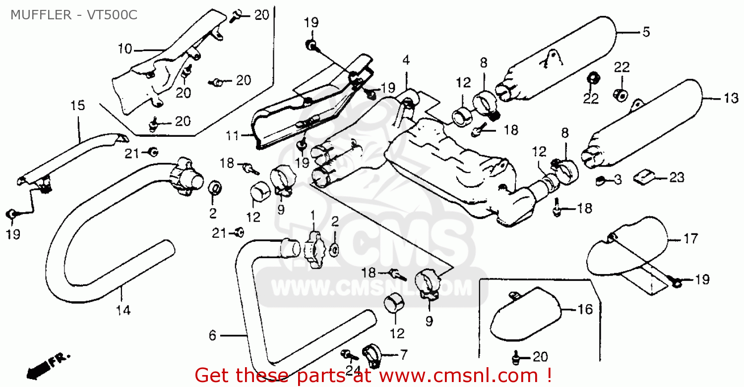 Honda VT500C SHADOW 500 1984 (E) USA CALIFORNIA MUFFLER - VT500C