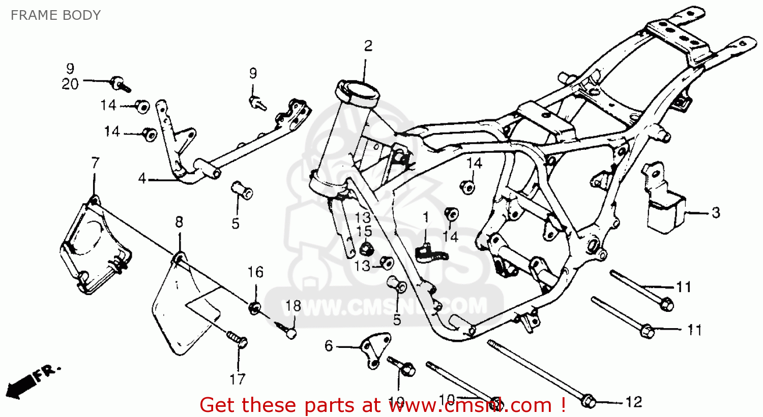 Honda VT500C SHADOW 500 1985 (F) USA CALIFORNIA FRAME BODY - buy FRAME BODY  spares online