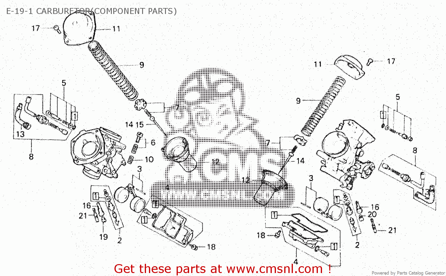 Honda VT500E 1983 (D) E-19-1 CARBURETOR(COMPONENT PARTS) - buy E-19-1 ...