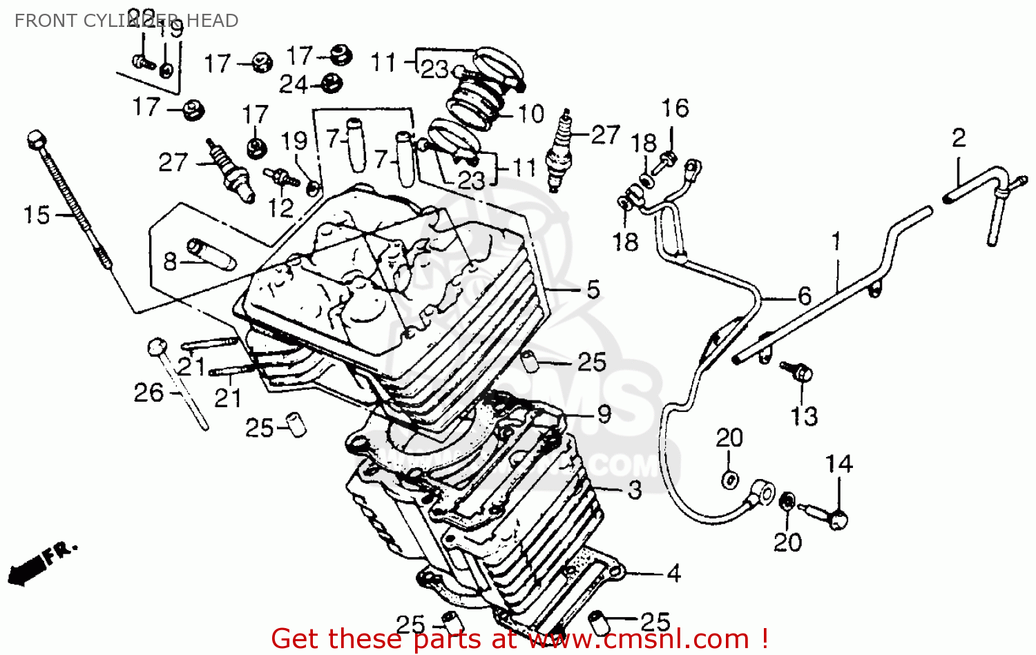 Honda VT500FT ASCOT 1984 (E) USA CALIFORNIA FRONT CYLINDER ... honda vt500 ascot wiring diagram 