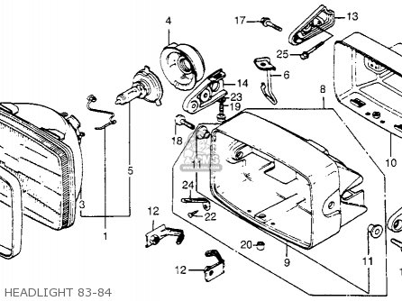 Honda VT500FT ASCOT 1984 (E) USA CALIFORNIA parts lists ... 1984 honda vt500c wiring headlight 