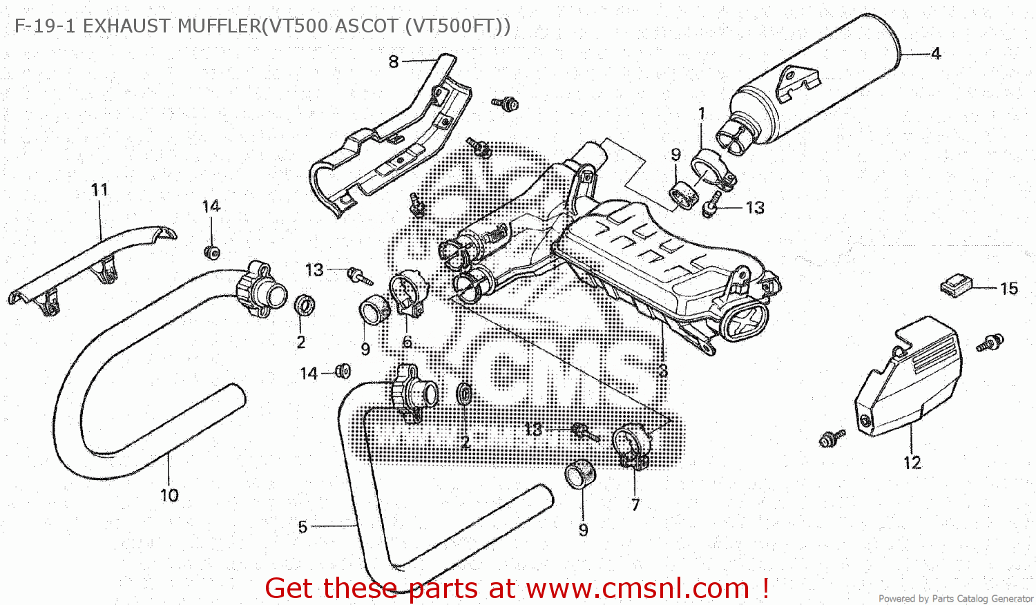 Honda VT500FT ASCOT F191 EXHAUST MUFFLER(VT500 ASCOT (VT500FT)) buy