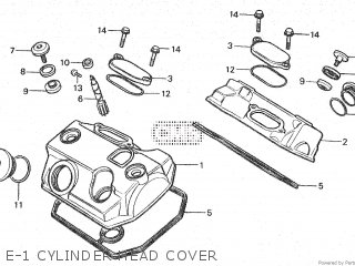 E-1 CYLINDER HEAD COVER - VT500FT ASCOT