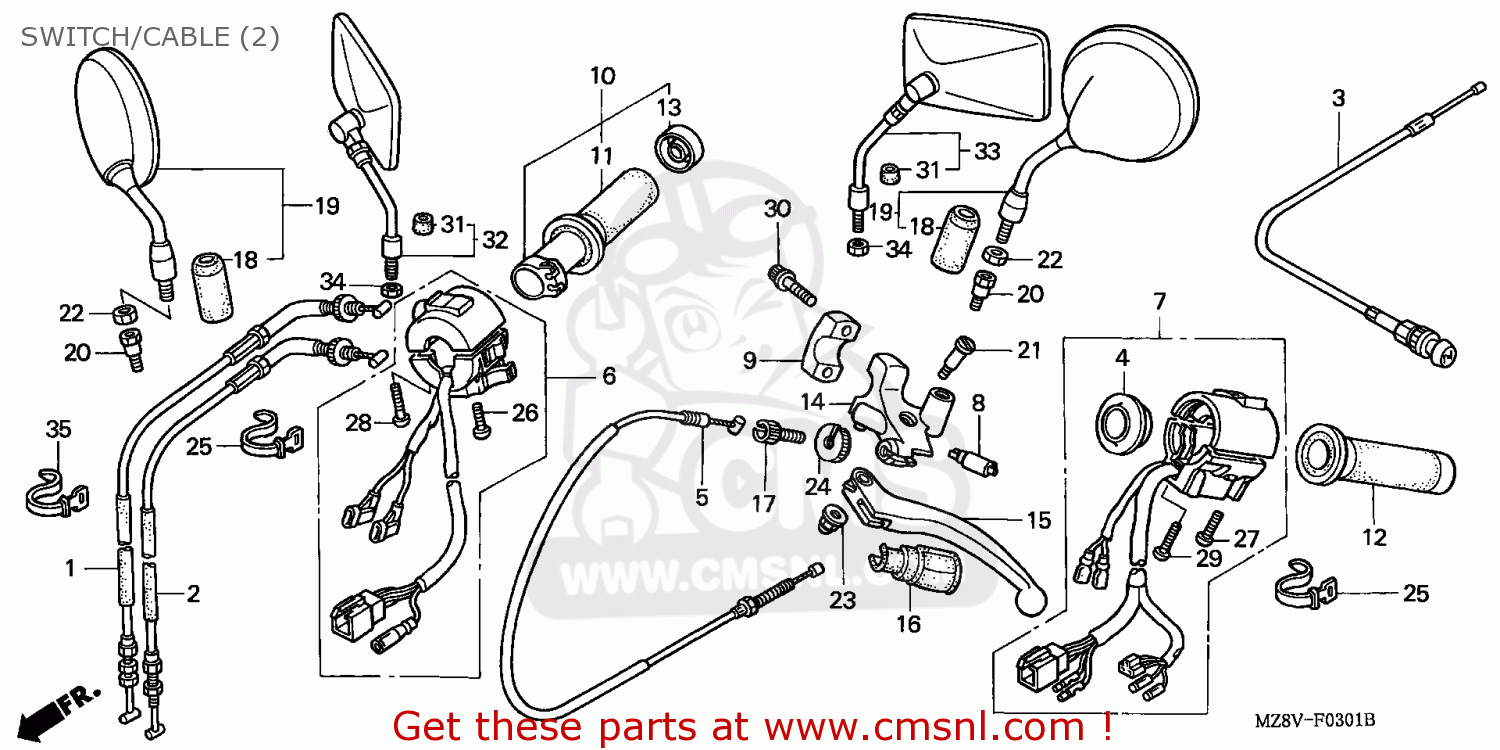 Honda VT600C SHADOW 1998 (W) ITALY SWITCH/CABLE (2) - buy SWITCH/CABLE