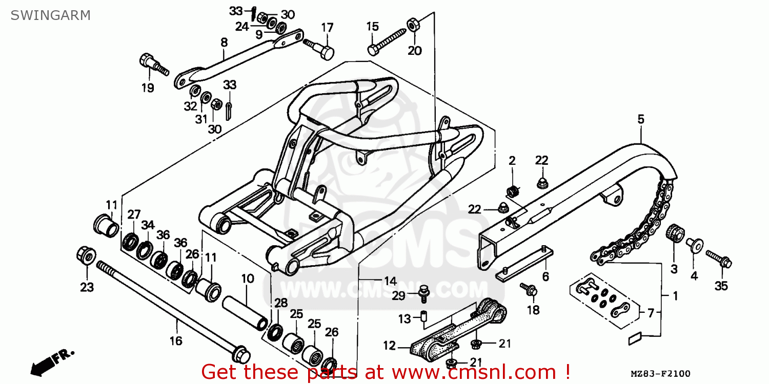 Honda VT600CD SHADOW 1994 (R) CANADA / MKH SWINGARM buy SWINGARM