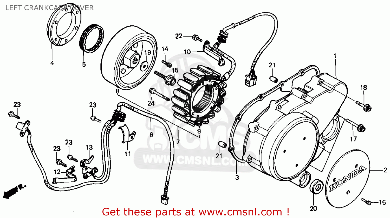 Honda Vt700c Shadow 1986 (g) Usa Left Crankcase Cover ... 85 honda shadow 700 wiring diagram 