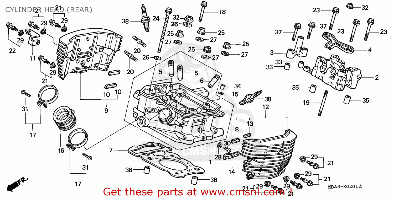 Honda VT750C SHADOW 1998 (W) AUSTRALIA / KPH CYLINDER HEAD (REAR) - buy ...