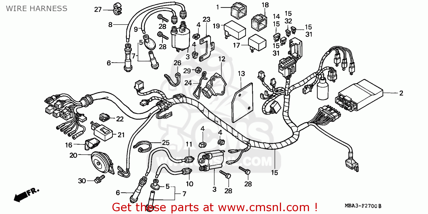 Honda VT750C SHADOW 1998 (W) ENGLAND / MKH WIRE HARNESS - buy WIRE ...