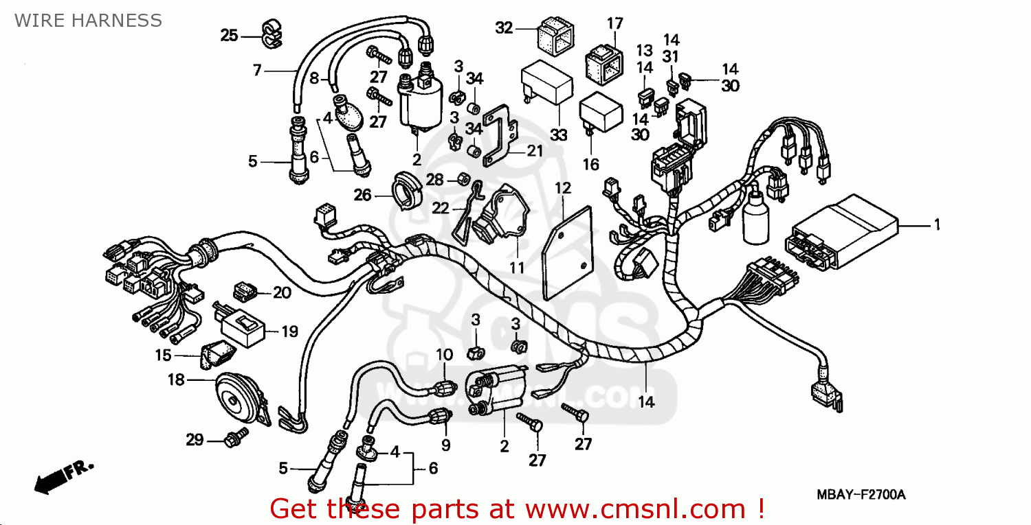 Honda VT750C SHADOW 2001 (1) AUSTRALIA WIRE HARNESS - buy WIRE HARNESS