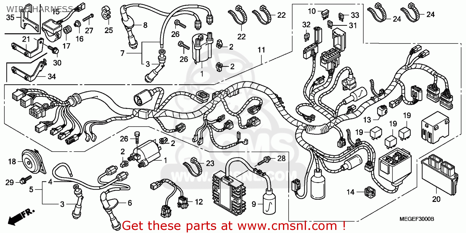 Honda VT750CA 2009 (9) AUSTRALIA / MME SPC WIRE HARNESS - buy WIRE ...