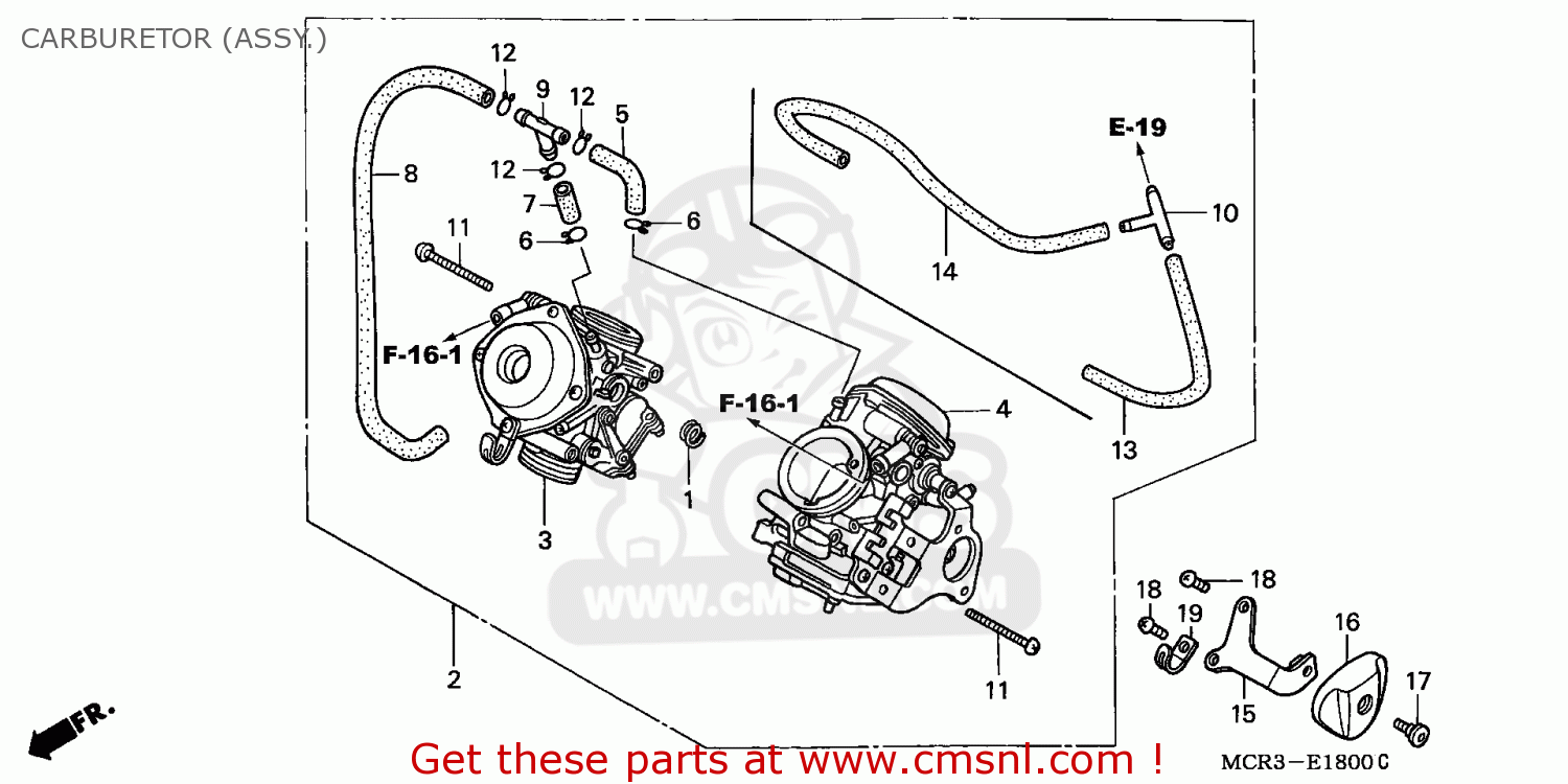 Honda VT750DCA SHADOW SPIRIT 2003 (3) CANADA CARBURETOR (ASSY.) - buy ...