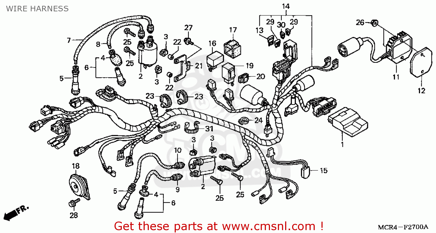 Honda VT750DCB 2003 (3) USA WIRE HARNESS - buy WIRE HARNESS spares online