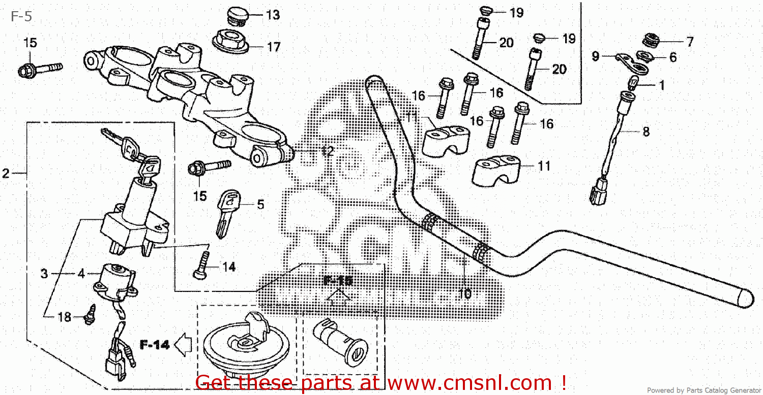 Honda VTR250 2005 (5) JAPAN MC33-110 F-5 - buy F-5 spares online