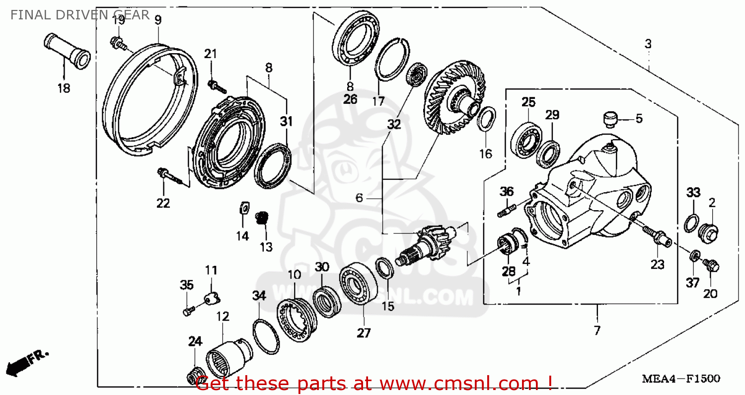 Honda VTX1300C 2004 (4) USA FINAL DRIVEN GEAR - buy FINAL DRIVEN GEAR ...