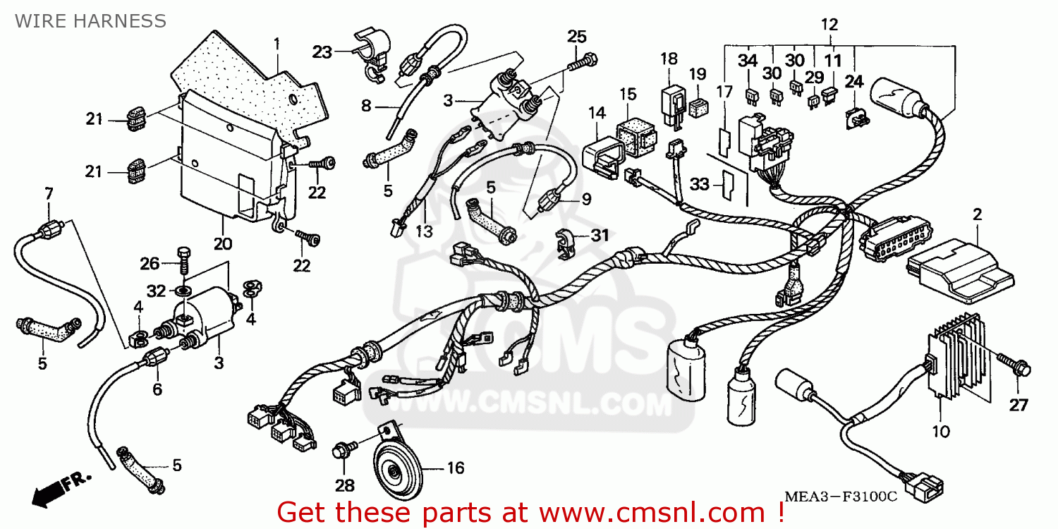 Honda VTX1300S 2004 (4) ENGLAND WIRE HARNESS - buy WIRE HARNESS spares