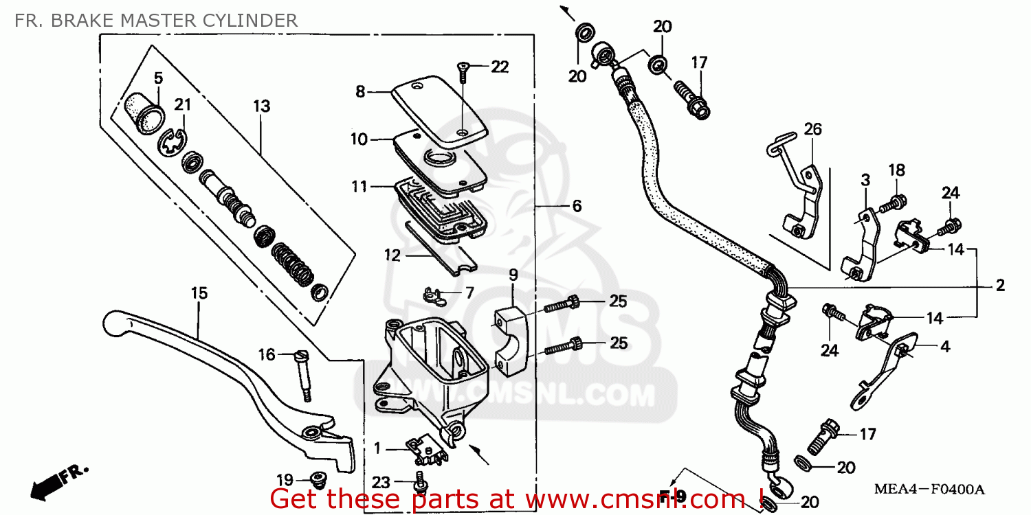 Honda VTX1300S 2005 (5) ENGLAND FR. BRAKE MASTER CYLINDER - buy FR ...