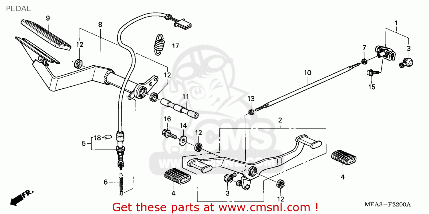 Honda VTX1300S 2005 (5) ENGLAND PEDAL buy PEDAL spares online