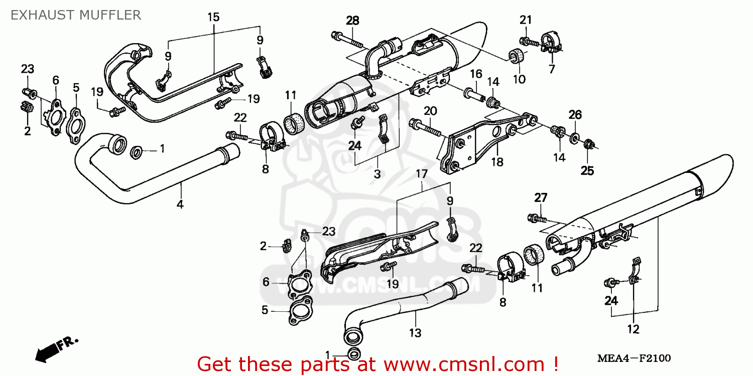 Honda VTX1300S 2006 (6) IRELAND EXHAUST MUFFLER buy EXHAUST MUFFLER