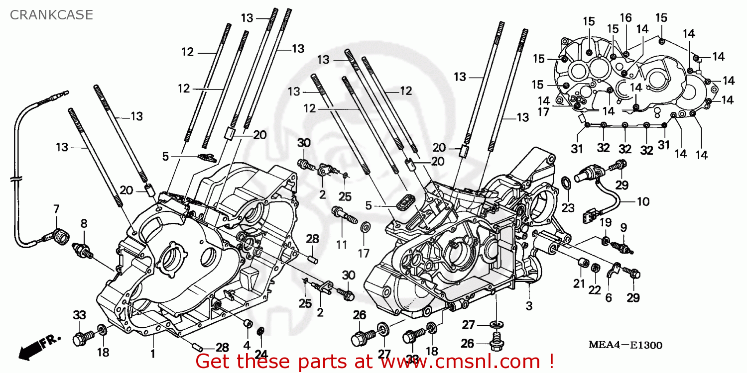 Honda VTX1300S 2007 (7) ENGLAND CRANKCASE - buy CRANKCASE spares online