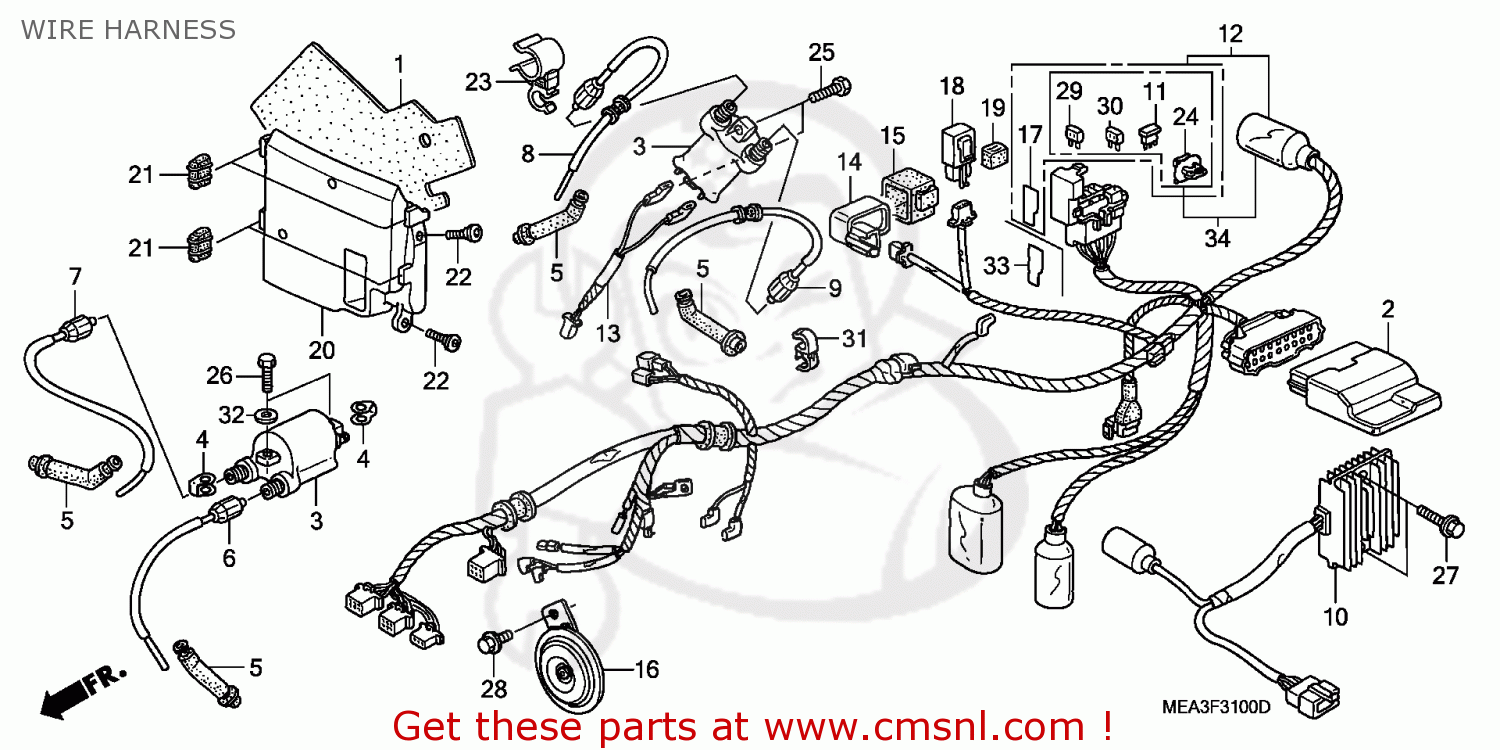 Honda VTX1300S 2007 (7) EUROPEAN DIRECT SALES WIRE HARNESS - buy WIRE