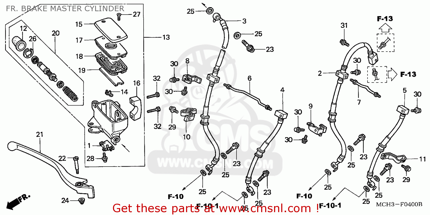 Honda VTX1800C 2002 (2) EUROPEAN DIRECT SALES FR. BRAKE MASTER CYLINDER