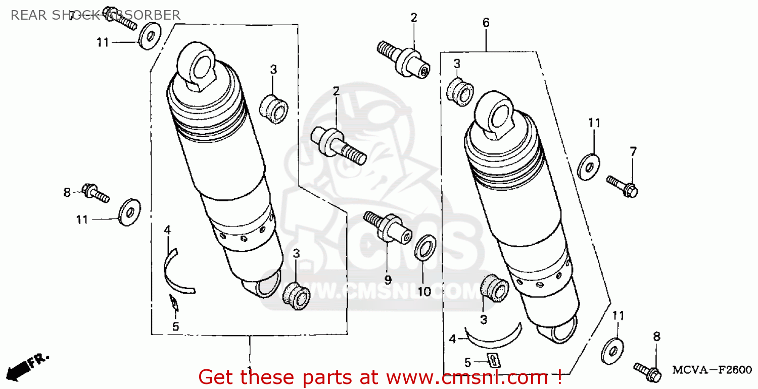 Honda VTX1800N2 2004 (4) USA REAR SHOCK ABSORBER buy REAR SHOCK
