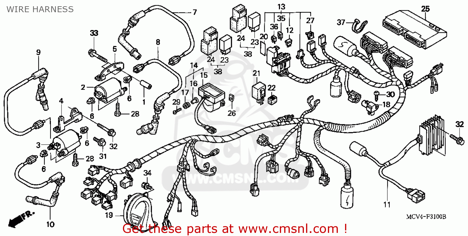 Honda VTX1800R 2002 (2) USA WIRE HARNESS - buy WIRE HARNESS spares online