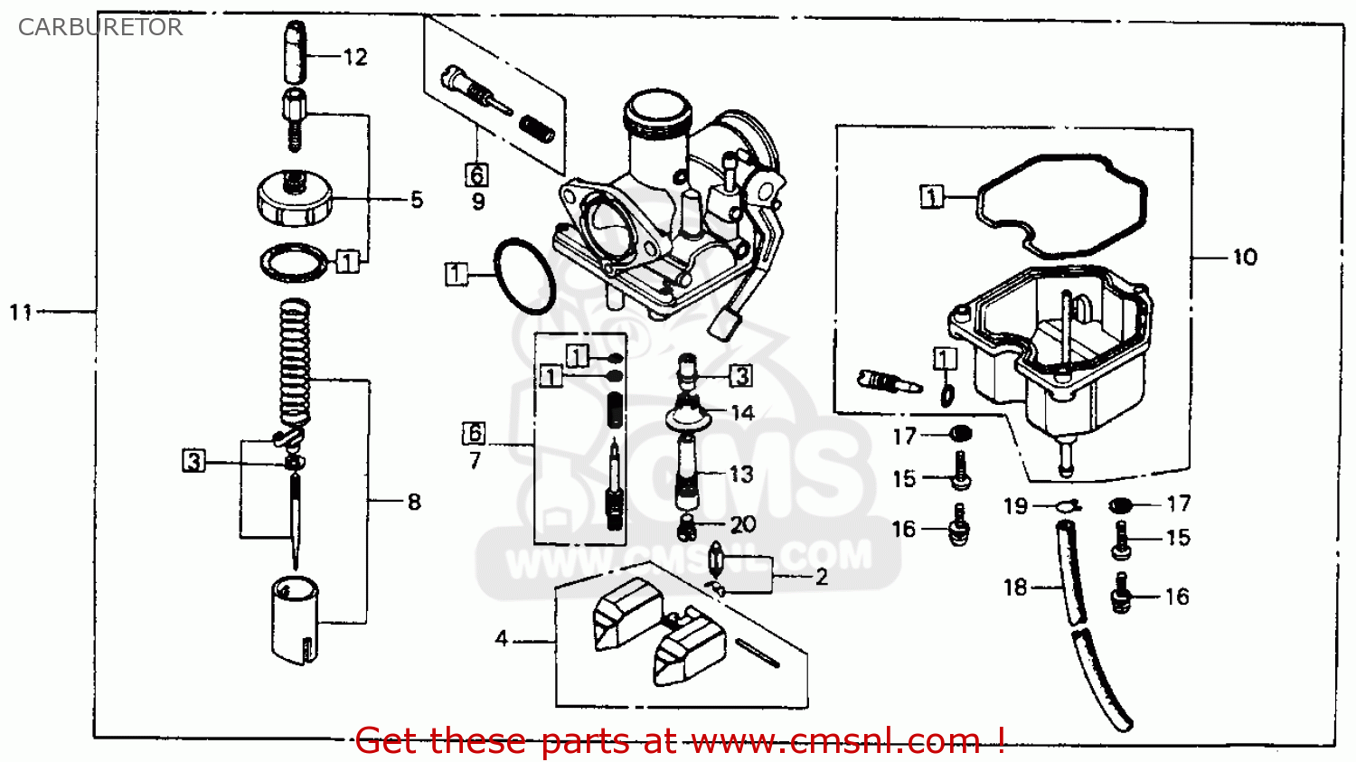 Honda Xl100 1977 Usa Carburetor - schematic partsfiche wiring diagram of honda tmx 155 