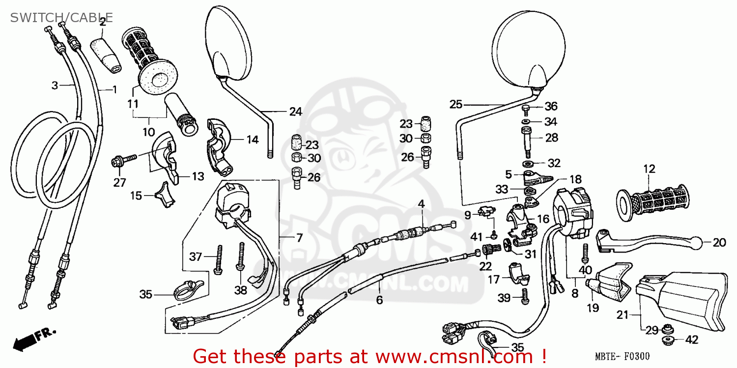 Honda XL1000V VARADERO 2001 (1) EUROPEAN DIRECT SALES SWITCH/CABLE