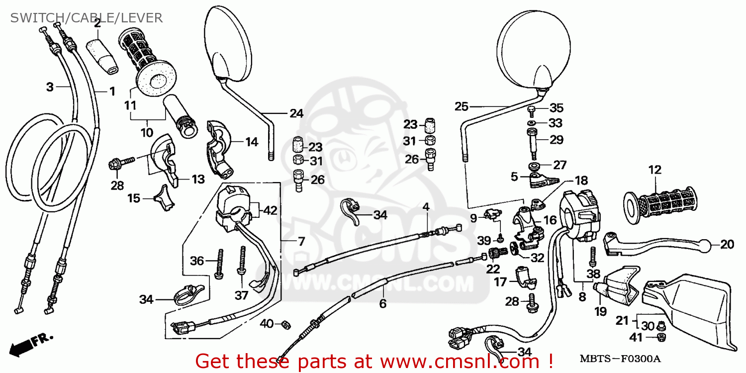 Honda XL1000V VARADERO 2003 (3) EUROPEAN DIRECT SALES SWITCH/CABLE