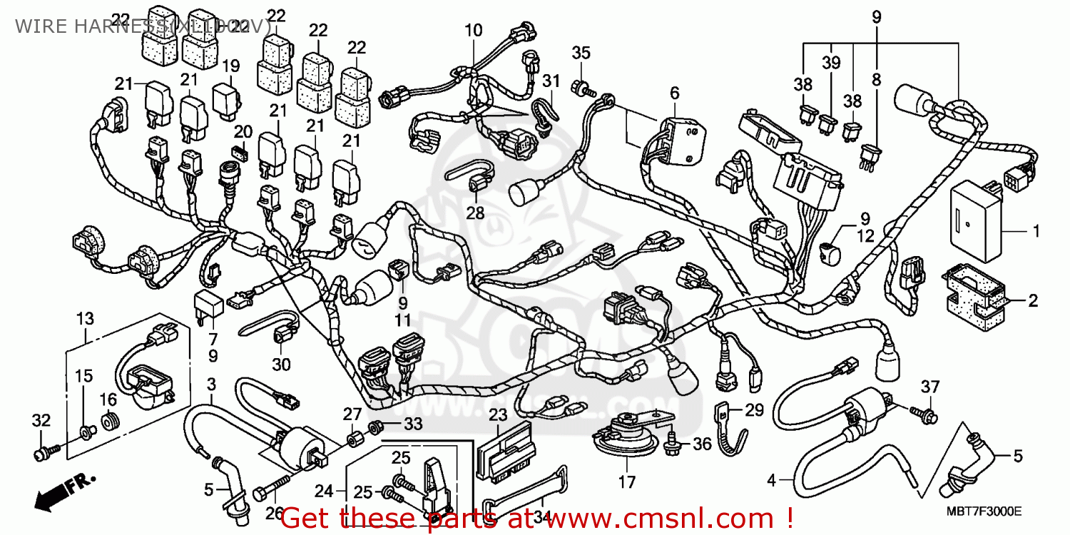 Honda XL1000V VARADERO 2010 (A) ENGLAND / TYPE 4 MKH WIRE HARNESS ...