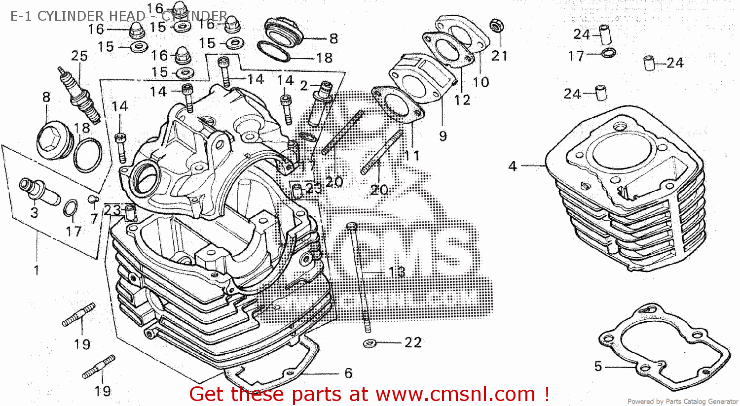 Honda XL100K3 U.S.A E-1 CYLINDER HEAD - CYLINDER - buy E-1 CYLINDER ...