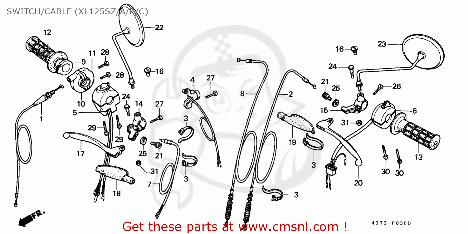 Honda XL125S 1981 (B) EUROPEAN DIRECT SALES / KPH SWITCH/CABLE (XL125SZ