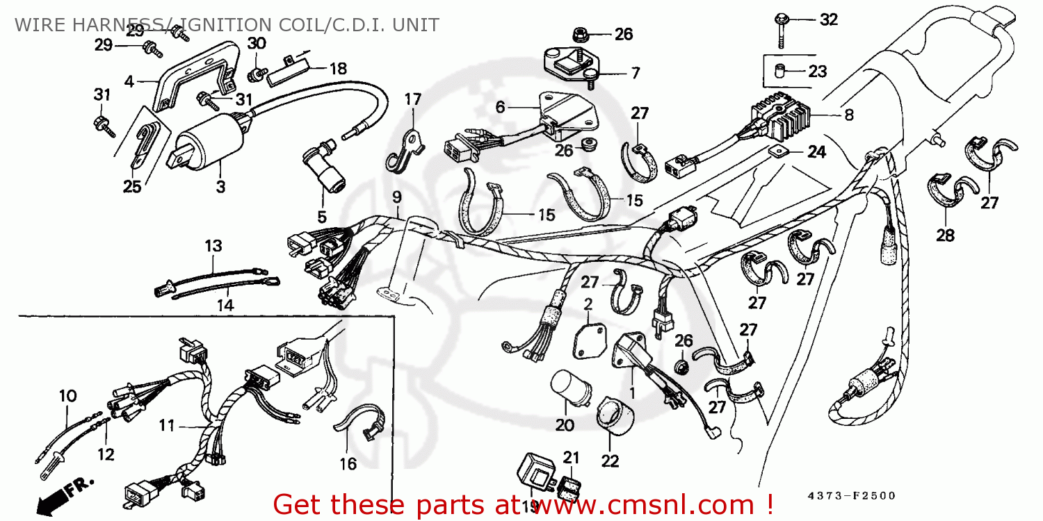 Honda XL125S 1981 (B) GENERAL EXPORT / KPH WIRE HARNESS/ IGNITION COIL