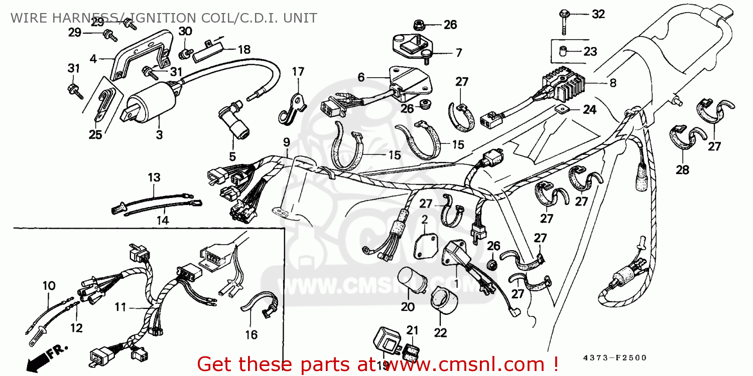 Honda XL125S 1983 (D) GENERAL EXPORT / KPH WIRE HARNESS/ IGNITION COIL