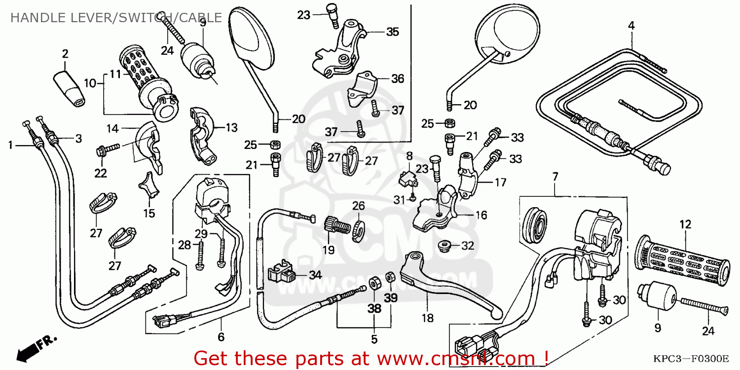Honda XL125V VARADERO 2001 (1) GERMANY HANDLE LEVER/SWITCH/CABLE - buy