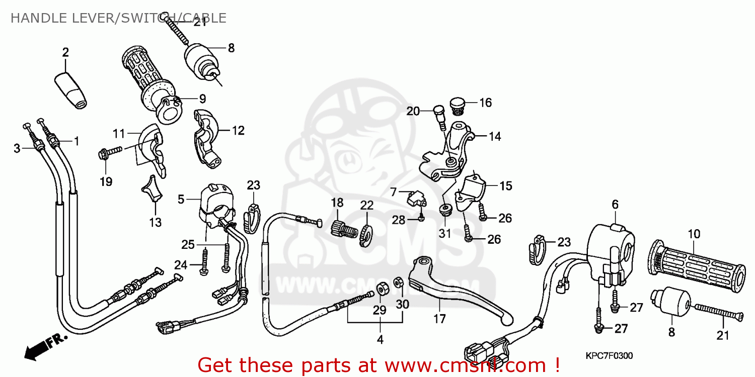 Honda XL125V VARADERO 2011 (B) EUROPEAN DIRECT SALES / TYPE 3 DX HANDLE