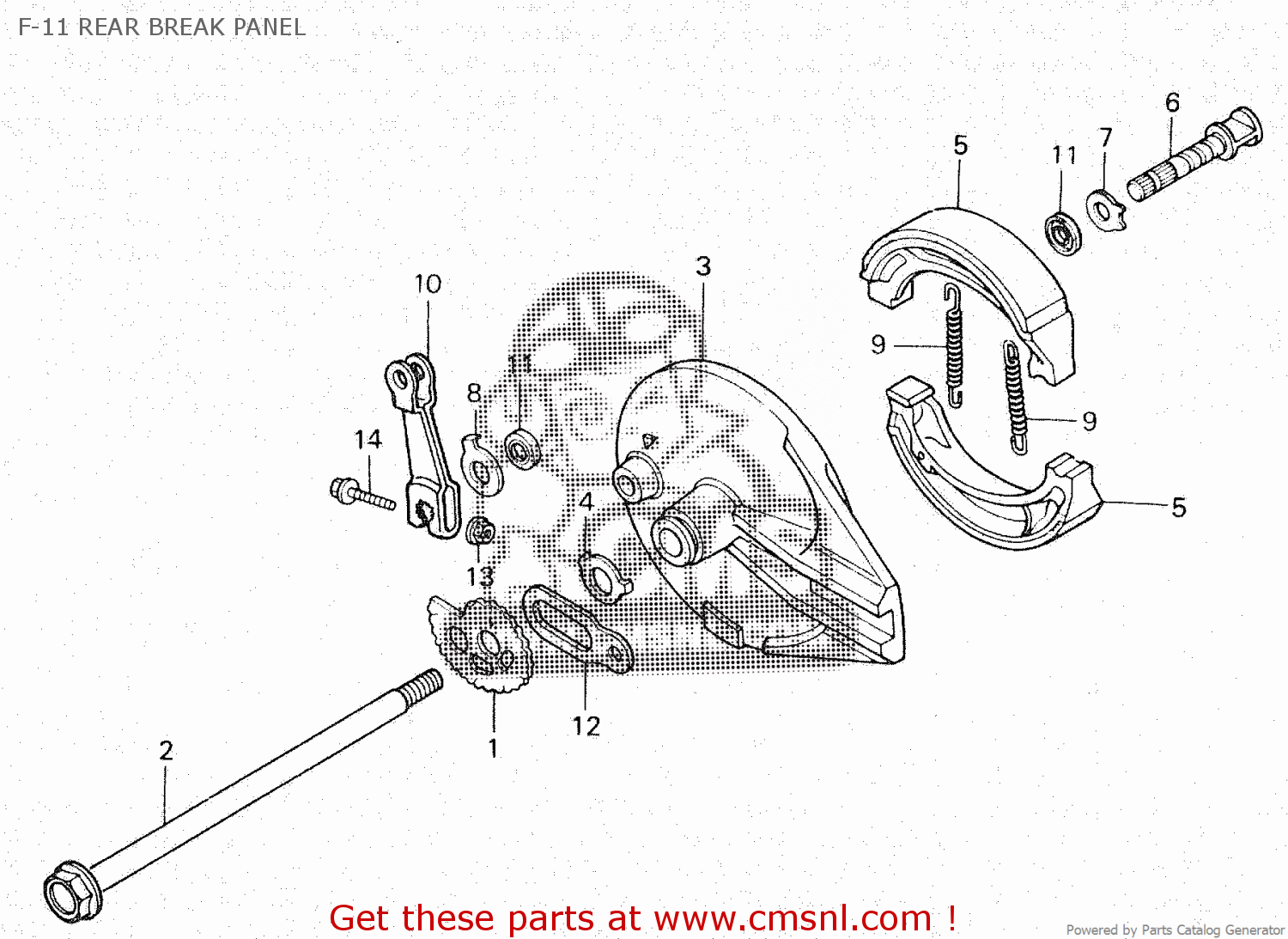 Honda Xl250r 1986 G F 11 Rear Break Panel Buy F 11 Rear Break Panel Spares Online