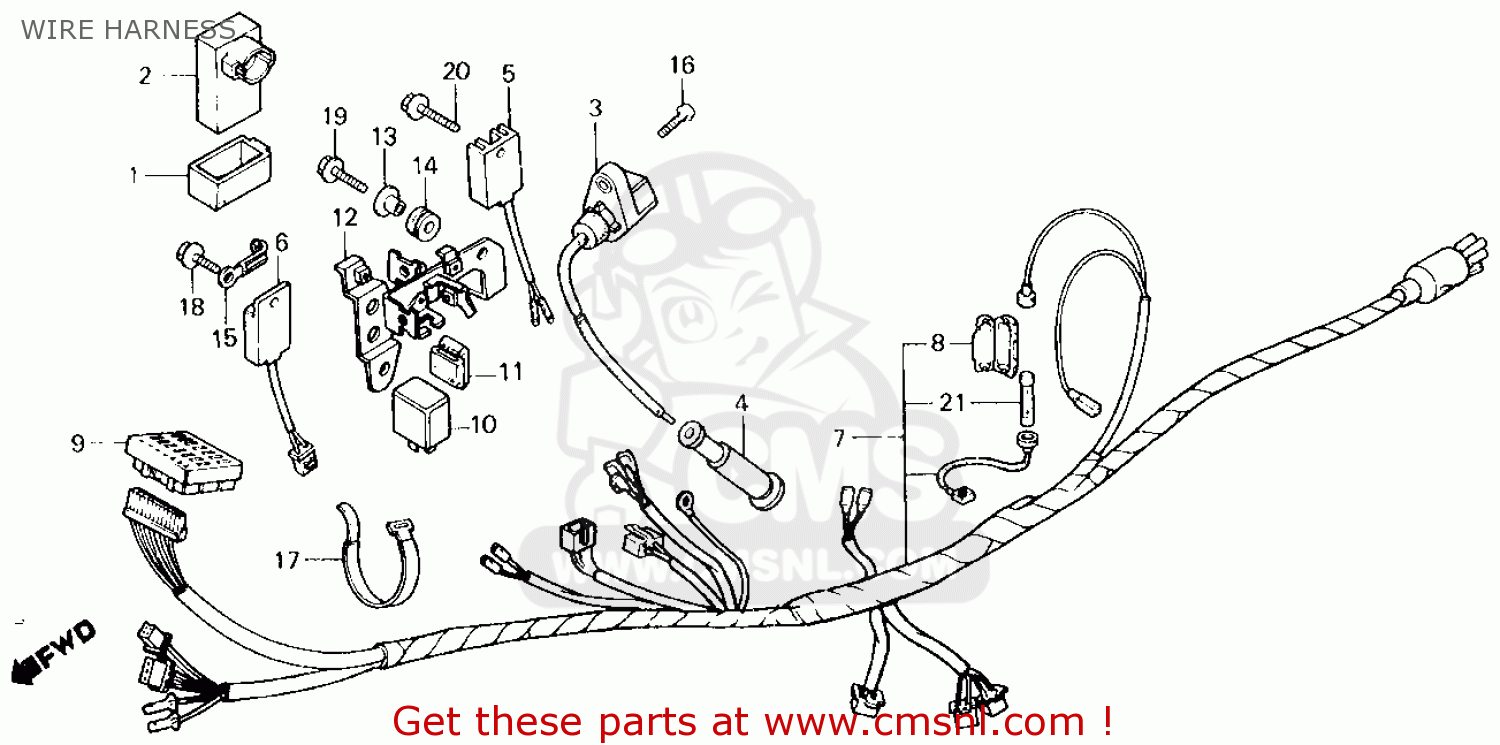 Honda XL250R 1987 (H) USA WIRE HARNESS - buy WIRE HARNESS spares online