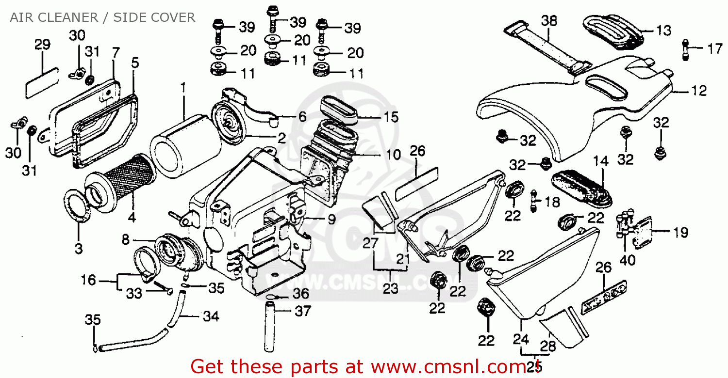 Honda XL350 1978 USA parts lists and schematics