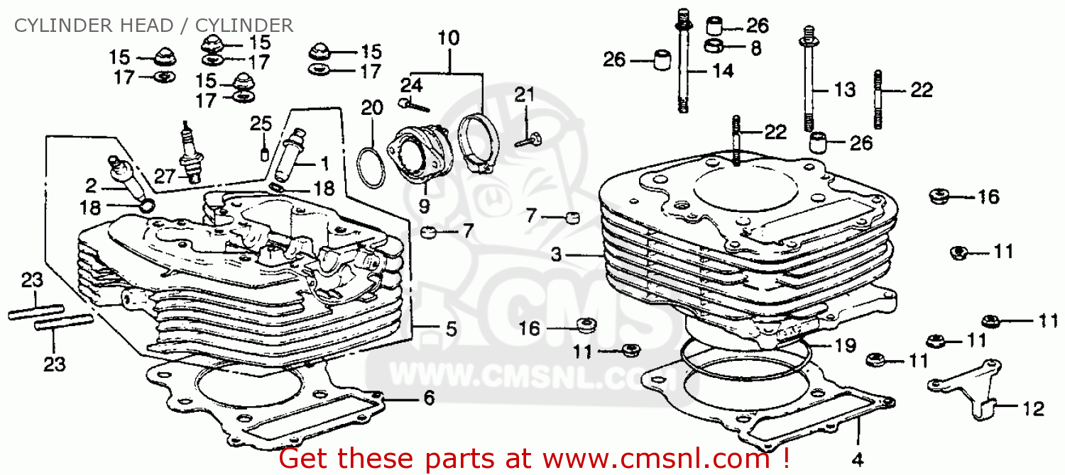 Honda XL350 1978 USA parts lists and schematics