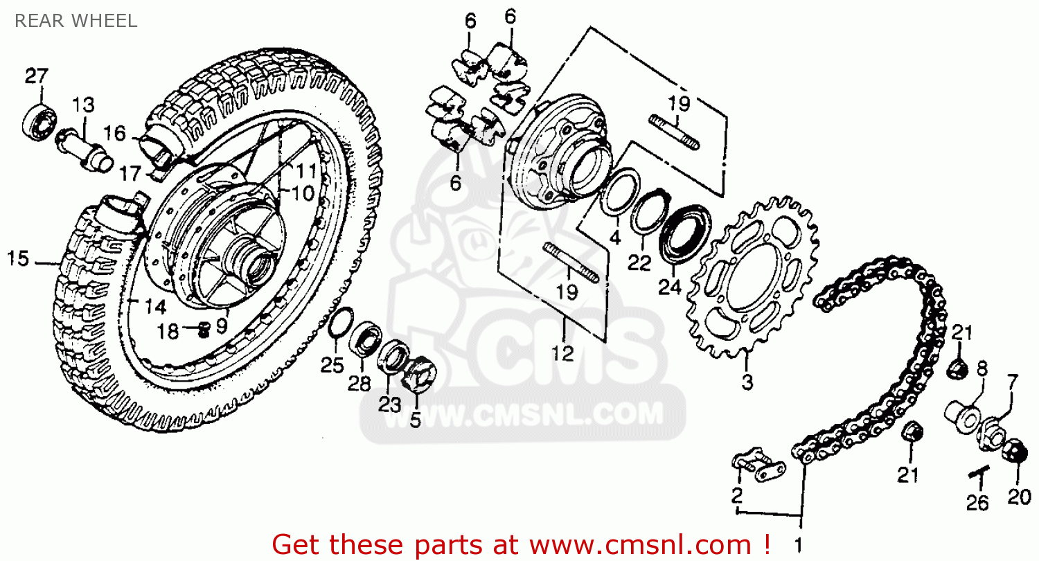 Honda XL350 1978 USA parts lists and schematics