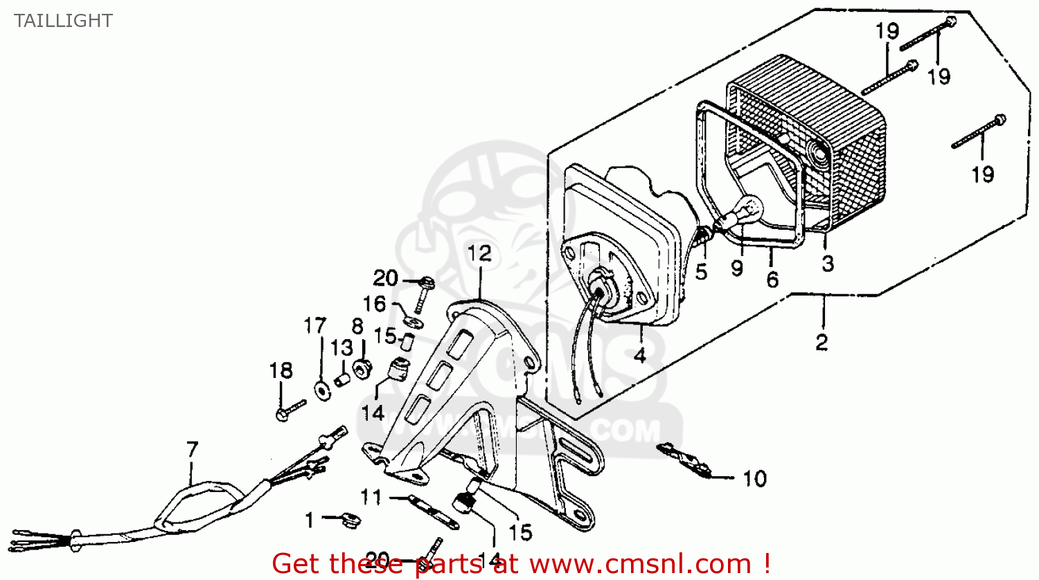 Honda XL350 1978 USA TAILLIGHT - buy TAILLIGHT spares online