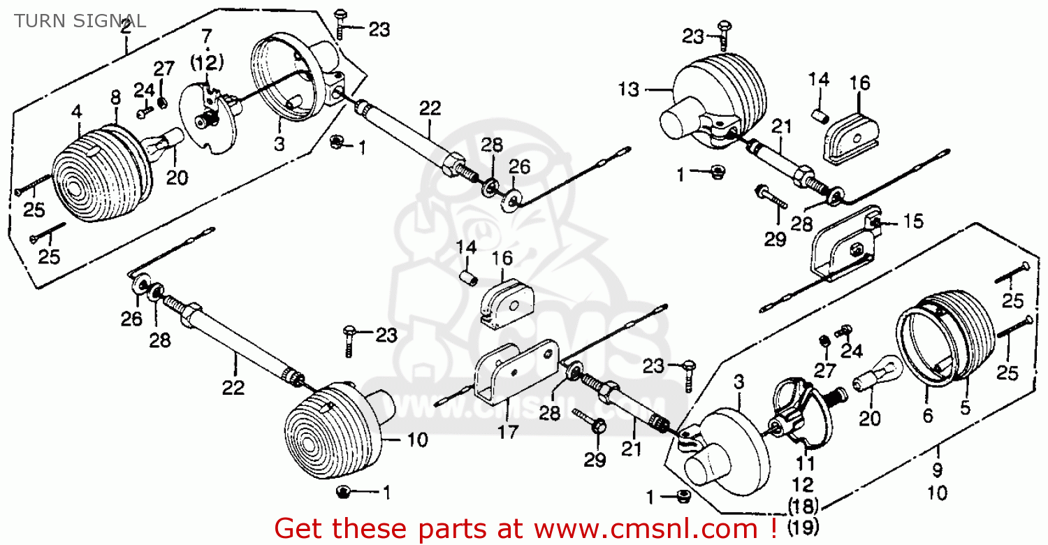 Honda XL350 1978 USA parts lists and schematics