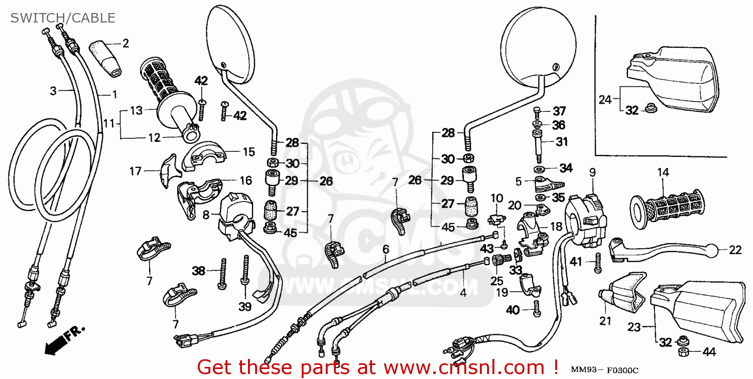 Honda XL600V TRANSALP 1987 (H) ITALY SWITCH/CABLE - buy SWITCH/CABLE