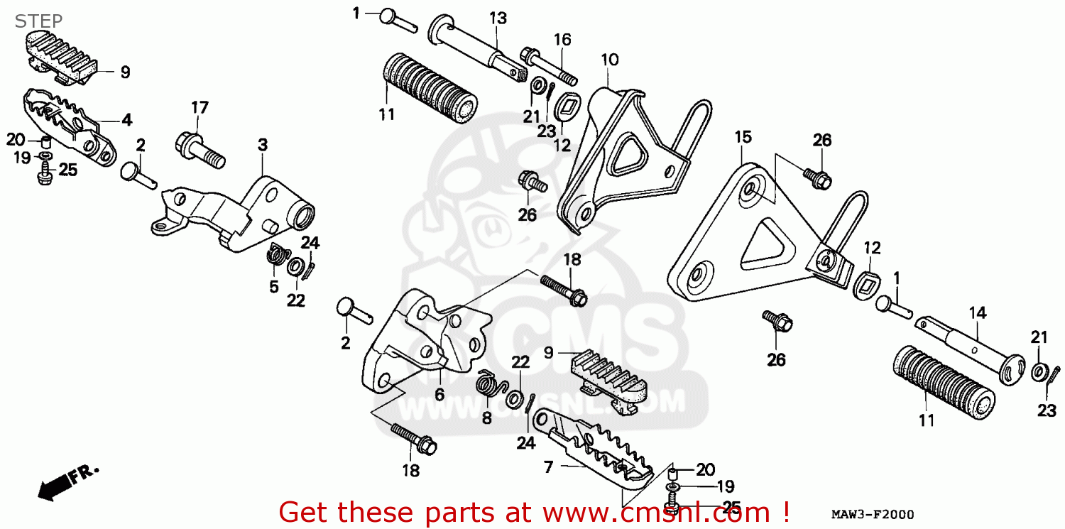 Honda XL600V TRANSALP 1996 (T) FRANCE / KPH STEP - buy STEP spares online